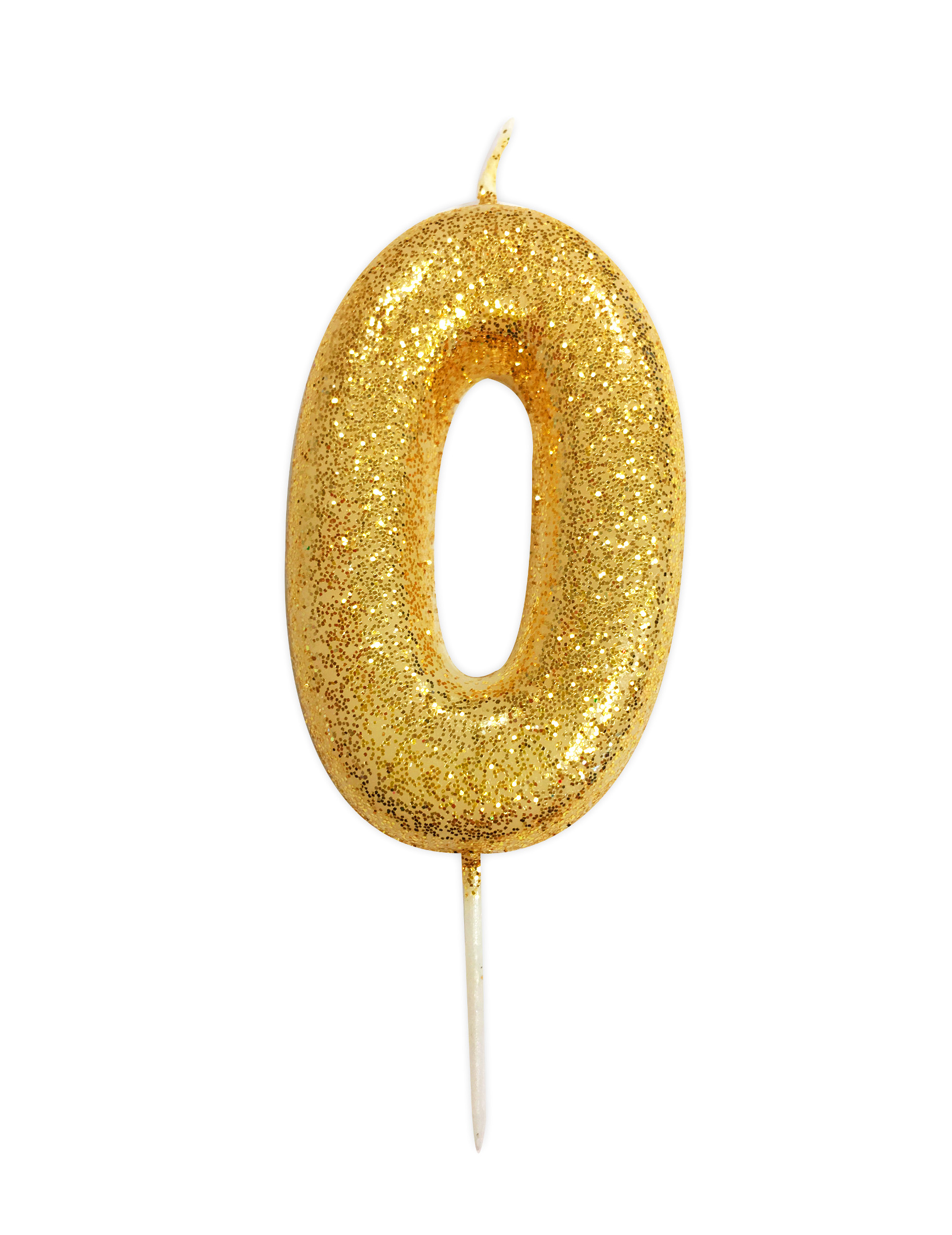 Kerze Zahl 0 Gold Glitzer von ANNIVERSARY HOUSE