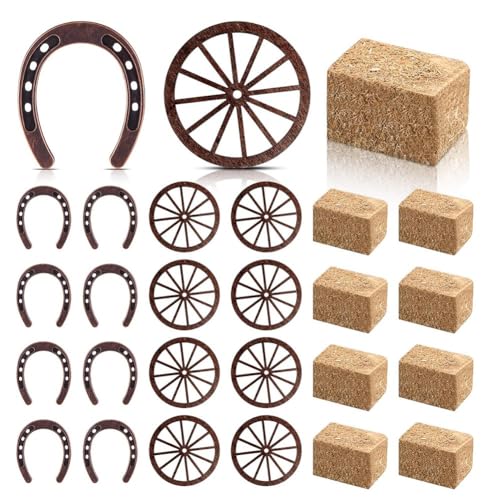 ANNJUC 24-Teiliges Western-Partyzubehör, Vintage-Tischdekoration für Glückshufeisen, Hochzeitsgeschenke, Cowboy-Dekorationen von ANNJUC