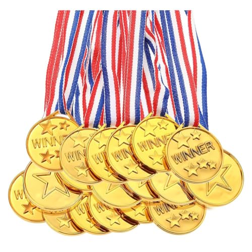 ANNJUC 30er-Pack Goldene Siegermedaillen Aus Kunststoff für Kinder - Perfekt für Sport, Wettkämpfe und Als Partygeschenk ANNJUC 30er-Pack Goldene Siegermedaillen Aus Kunststoff für Kinder - Perfekt für Sport, Wettkämpfe und Als Partygeschenk von ANNJUC