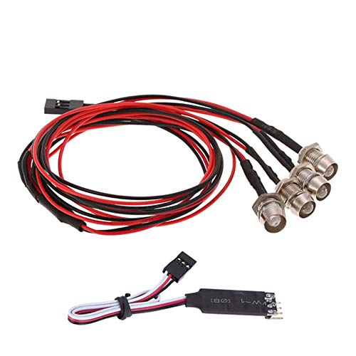 ANNJUC 4 LED Licht Kit 2 2 Rot mit 3CH Lampenbedien Feld für 1/10 1/8 TRX4 Axial SCX10 D90 RC Auto von ANNJUC