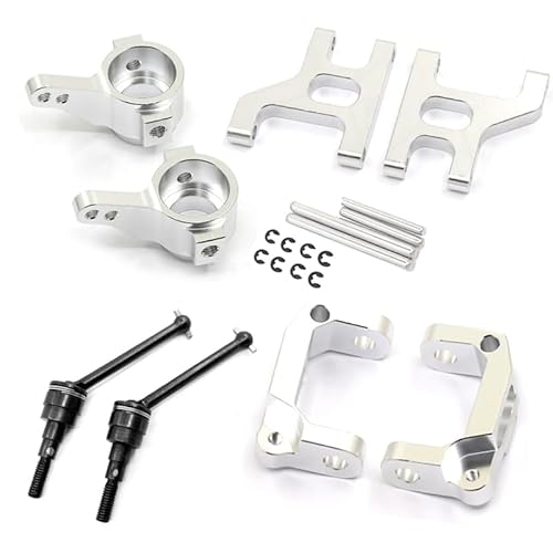 ANNJUC Metall Vorderradlenkschale C NabenträGer Querlenker Antriebswelle für 1/10 RC Crawler CC01 Upgrade Teile,Silber von ANNJUC
