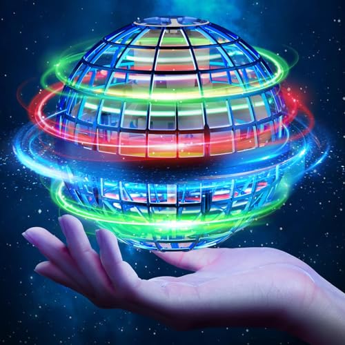 ANOEPUY Fliegender Ball, Flying Orbi Ball Für Kinder, Magischer Hover Ball mit RGB Licht, Fly Spinning Boomerang Ball Fliegendes Spielzeug Für Jungen Mädchen Geschenke ab 6-12 Jahren(Blue) von ANOEPUY