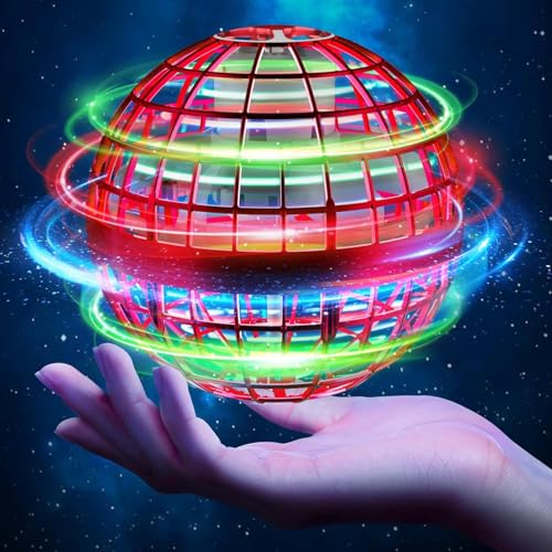 Fliegender Ball, ANOEPUY Flying Orbi Ball Für Kinder, Magischer Hover Ball mit RGB Licht, Fly Spinning Boomerang Ball Fliegendes Spielzeug Für Jungen Mädchen Geschenke ab 6-12 Jahren(Rot) von ANOEPUY