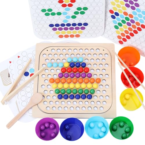 ANPEAC Holz Montessori Spielzeug,Clip Perlen Puzzle Brettspiele, Mathe Lernspielzeug,Kinder Vorschule Farben Sortier Stapelspielzeug für 3 4 5 Jahre alt Kinder ANPEAC Holz Montessori Spielzeug,Clip Perlen Puzzle Brettspiele, Mathe Lernspielzeug,Kinder Vorschule Farben Sortier Stapelspielzeug für 3 4 5 Jahre alt Kinder von ANPEAC