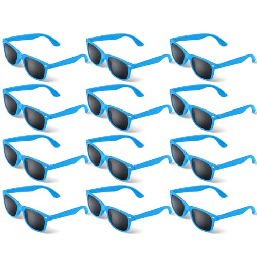 ANPUNAT 12er-Pack Sonnenbrillen, Party-Sonnenbrillen, Großpackung für Geburtstagsfeiern, Strand-Pool-Partys, Reisen, Goody-Bag-Füller (blau, 144 mm x 141 mm x 47 mm) von ANPUNAT