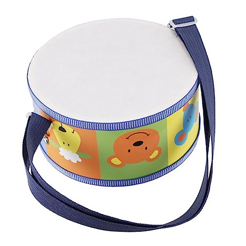 ANSO Holztrommelinstrument für Kinder mit Bunten Tieren, Riemen und Trommelstöcken. Lehrmittel für die Früherziehung von ANSO