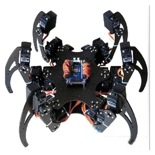 ANTBEE Spider Robot Kit 18 DOF Aluminium-Hexapod-Spinne, sechs 3DOF-Beine, Roboterrahmen-Kit mit Kugellager, vollständig kompatibel Hexapod Spider Robot Kit (Color : Package5, Size : 1set) von ANTBEE