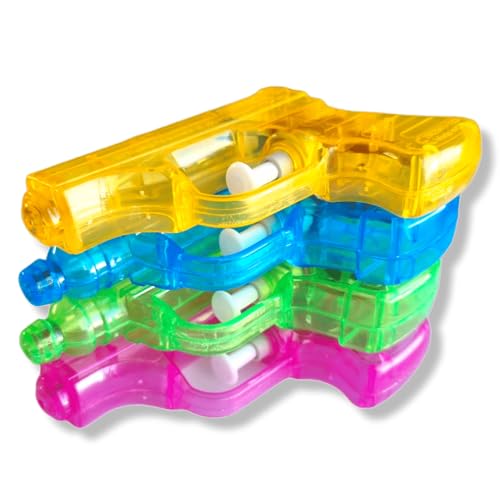 Antevia Wasserpistolen für Kinder, transparent, über 10 Modelle, Wasserstrahl, Material: Kunststoff, Farben: Gelb, Violett, Blau, Gelb, Grün, 4 Stück von ANTEVIA Matériaux