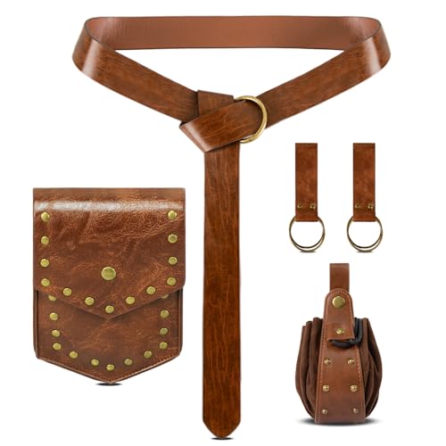 ANTWASP Renaissance-Gürteltasche Wikingergürtel Ren Faire Tasche Mittelalter Vintage Hüfttasche Steampunk Vintage Kostüm Zubehör von ANTWASP