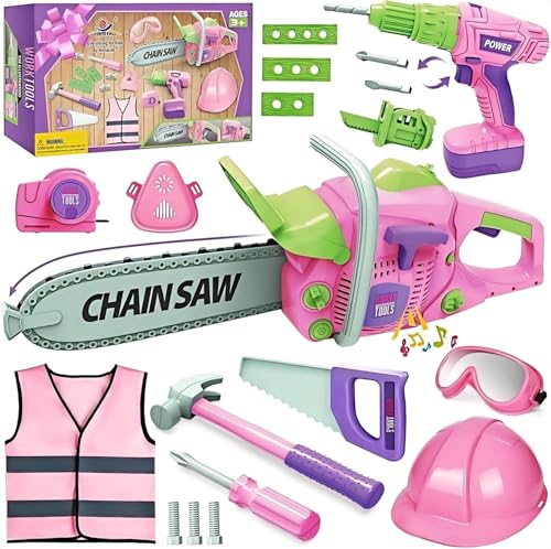 ANYCESO Kinder Werkzeug Set Elektrische Spielzeug-Rollenspiele Werkzeug Kinderspielzeug ab 3 Jahre, Akkuschrauber Konstruktionsspielzeug,Kinderwerkzeug Geschenke für 3 4 5 6 7 8 Jährigen, PINK ANYCESO Kinder Werkzeug Set Elektrische Spielzeug-Rollenspiele Werkzeug Kinderspielzeug ab 3 Jahre, Akkuschrauber Konstruktionsspielzeug,Kinderwerkzeug Geschenke für 3 4 5 6 7 8 Jährigen, PINK von ANYCESO