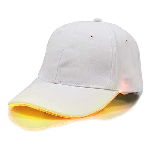 ANYMM LED-Baseballmütze, beleuchtete blinkende LED-Leuchtkappe für Männer, Festivalhut,LED-Leuchtkappe, wiederaufladbare (USB, gelb) von ANYMM