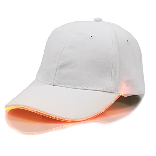 ANYMM LED-Baseballmütze, beleuchtete blinkende LED-Leuchtkappe für Männer, Festivalhut,LED-Leuchtkappe, wiederaufladbare (USB, orange) von ANYMM