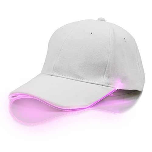 ANYMM LED-Baseballmütze, beleuchtete blinkende LED-Leuchtkappe für Männer, Festivalhut,LED-Leuchtkappe, wiederaufladbare (USB, pink) von ANYMM