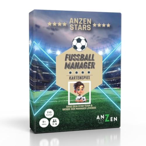 ANZEN STARS Fußball Manager Kartenspiel | Familien- & Strategiespiel mit 110 Karten | Für Kinder & Erwachsene ab 9 Jahren | 3-6 Spieler Spieleabende | Perfekt für Fußballfans mit hohem Wiederspielwert ANZEN STARS Fußball Manager Kartenspiel | Familien- & Strategiespiel mit 110 Karten | Für Kinder & Erwachsene ab 9 Jahren | 3-6 Spieler Spieleabende | Perfekt für Fußballfans mit hohem Wiederspielwert von ANZEN