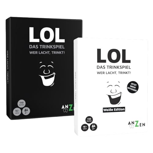 ANZEN LOL - Das Trinkspiel - Wer lacht, trinkt! | Kartenspiel | Partyspiel | LOL Spiel | Gesellschaftsspiel (Doppelpack) von ANZEN