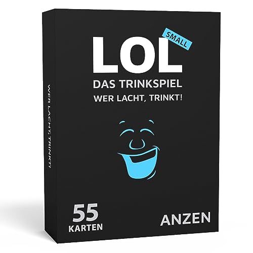 LOL - Trinkspiel - Wer lacht, trinkt! - SMALL| Kartenspiel-e für Erwachsene | Partyspiel-e | 55 Karten LOL Spiel | witzige Geschenke Männer | 10 € Sachen-Artikel | Geburtstagsgeschenk Geschenk-Idee von ANZEN