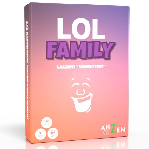 LOL FAMILY – Lachen verboten | Kartenspiel-e & Gesellschaftsspiel-e ab 8-10 Jahre-n | Geschenk-e für Mädchen und Jungen | Familienspiel | LOL Spiel | Ostergeschenk-e 2024 | Kinderspiel | Reisespiel von ANZEN