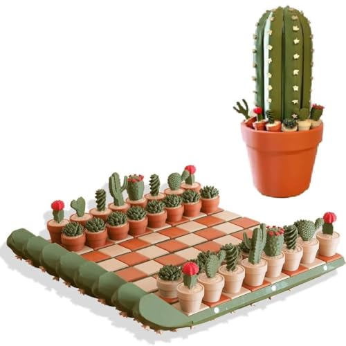 Cactichess - Kaktus -Schach -Set, Thema Rollbares Schachsatz Mit Topfhülle Und Freien Magneten Cactichess - Kaktus -Schach -Set, Thema Rollbares Schachsatz Mit Topfhülle Und Freien Magneten von AOBUJDUB