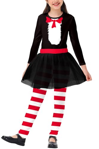 AOBUTE Halloween-Shirts, Leggings mit Tutu-Röcken, Urlaub, niedliches Karton-Kleidungsset, Gestreifte Katze, 5-6 Jahre von AOBUTE