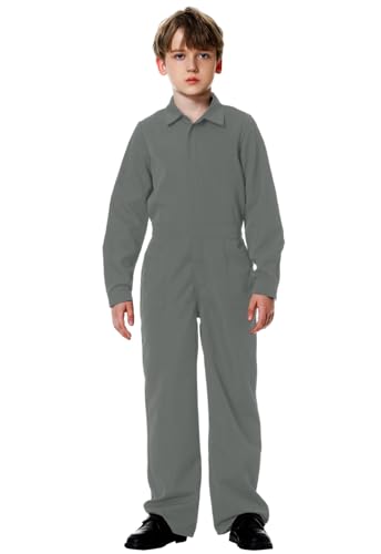 AOBUTE Kinder-Halloween-Overall für Jungen, einfarbig, mit Taschen, 3–14 Jahre, GRAU, 5-6 Jahre AOBUTE Kinder-Halloween-Overall für Jungen, einfarbig, mit Taschen, 3–14 Jahre, GRAU, 5-6 Jahre von AOBUTE