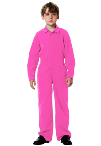 AOBUTE Kinder-Halloween-Overall für Jungen, einfarbig, mit Taschen, 3–14 Jahre, Rosarot, 11-12 Jahre AOBUTE Kinder-Halloween-Overall für Jungen, einfarbig, mit Taschen, 3–14 Jahre, Rosarot, 11-12 Jahre von AOBUTE