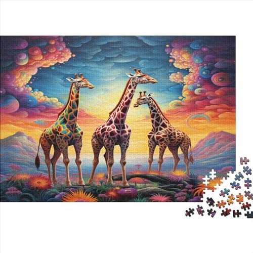 Giraffe Rätsel Für Erwachsene |Regenbogen-Traumland| 500pcs (52x38cm) Puzzles Lernspiele Home Decor Puzzles von AOHRO
