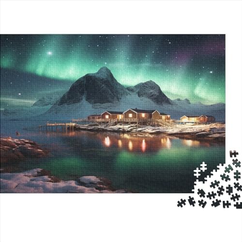 Nordlichter Rätsel Für Erwachsene |Schneeberg| 300pcs (40x28cm) Puzzles Lernspiele Home Decor Puzzles von AOHRO