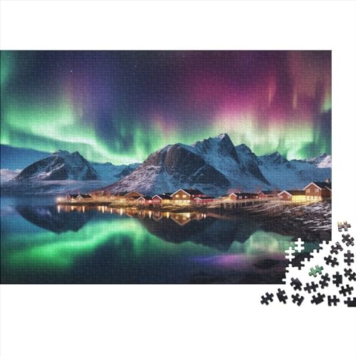 Nordlichter Rätsel Für Erwachsene |Schneeberg| 500pcs (52x38cm) Puzzles Lernspiele Home Decor Puzzles von AOHRO