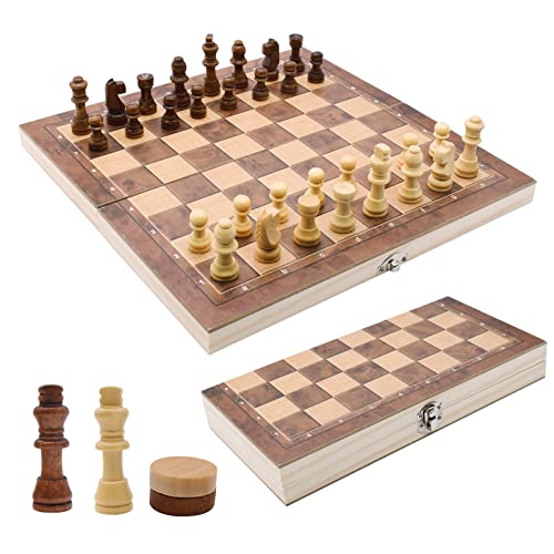 Schachspiel Holz Hochwertig, 3 In 1 Schach, Tragbare Schachbrett, Chess Board Klappbar, Abschließbarer Koffer, Set für Party Familie Aktivitäten,reiseschach, Kinder (29x29x2cm) Schachspiel Holz Hochwertig, 3 In 1 Schach, Tragbare Schachbrett, Chess Board Klappbar, Abschließbarer Koffer, Set für Party Familie Aktivitäten,reiseschach, Kinder (29x29x2cm) von AOKITO