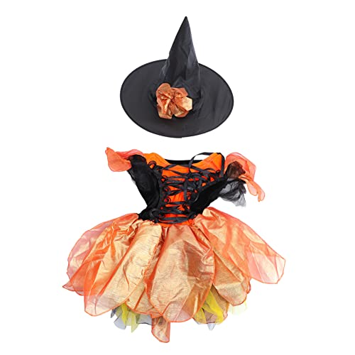 AOKWAWALIY 1 Satz Mädchen kleiden sich kostüm halloween kinder halloween kinder kostüme Kleider Kinderkleidung Hexenoutfit für Mädchen Halloween-Hexenkostüm Europäisch und amerikanisch von AOKWAWALIY