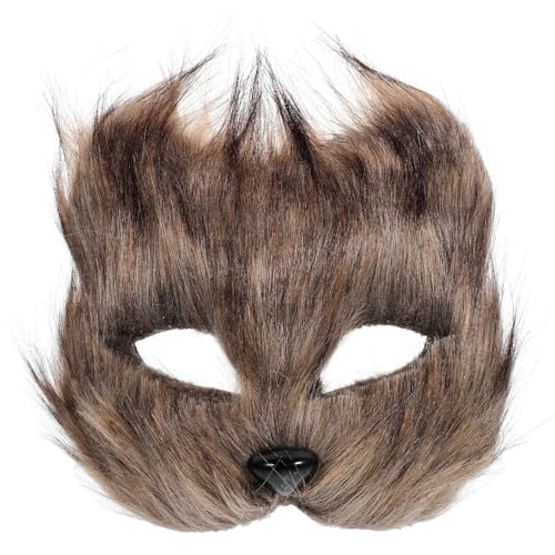 AOKWAWALIY Plüsch-Katzen-Fuchs-Masken Therian-Masken Realistische Katzenmaske Tiermaske Pelzige Party-Katzenmasken Ostermaske Maskerade-Maske Cosplay-Kostüm von AOKWAWALIY