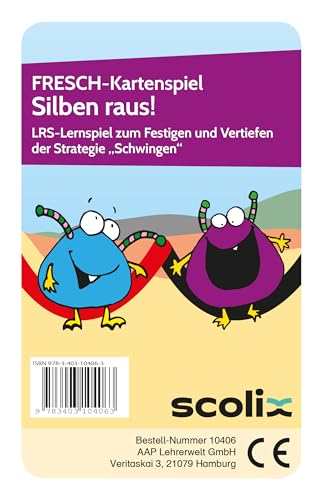 FRESCH-Kartenspiel: Silben raus!: Lernspiel zum Festigen und Vertiefen der Strategie Schwingen (1. bis 4. Klasse) (Fit trotz LRS - Grundschule) von scolix
