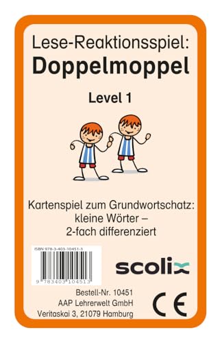 Lese-Reaktionsspiel: Doppelmoppel Level 1: Kartenspiel zum Grundwortschatz: kleine Wörter - 2-fach differenziert (1. bis 4. Klasse) von AOL-Verlag i.d. AAP LW