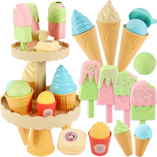 AOLEVA Kinderküche Spielküche Zubehör, EIS Spielzeug Kaufladen Zubehör für Kinder, Rollenspiele Lebensmittel Zubehör Spielzeug, Geschenk Spielzeug für Kinder ab 3 Jahre AOLEVA Kinderküche Spielküche Zubehör, EIS Spielzeug Kaufladen Zubehör für Kinder, Rollenspiele Lebensmittel Zubehör Spielzeug, Geschenk Spielzeug für Kinder ab 3 Jahre von AOLEVA