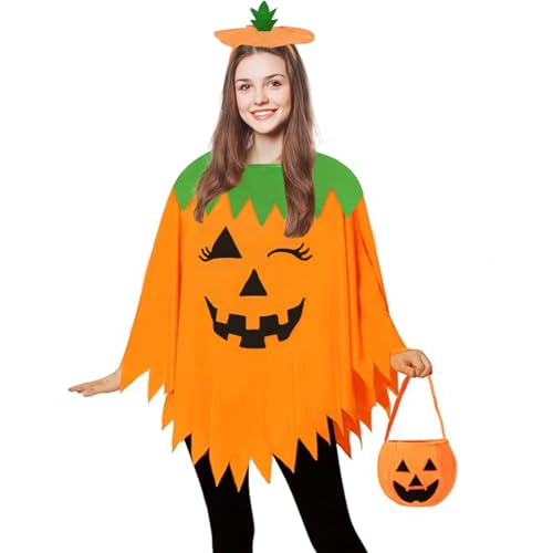 AOLIUP Halloween Kürbis Kostüm Damen - Kürbis Kostüme Erwachsene Umhang für Karneval Frauen Cosplay Party Kleid Mit Kürbishut Tasche AOLIUP Halloween Kürbis Kostüm Damen - Kürbis Kostüme Erwachsene Umhang für Karneval Frauen Cosplay Party Kleid Mit Kürbishut Tasche von AOLIUP