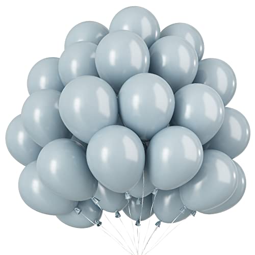 Luftballons Grau - 50 Stück 10 Zoll Grau Mini Helium Latex Luftballons, Geburtstag Klein Grau Partyballon für Hochzeit, Babyparty, Jubiläum von AOLOA