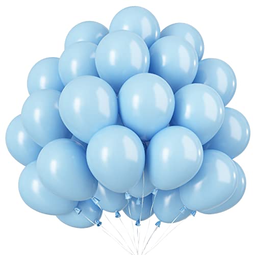 Luftballons Macaron Blau - 100 Stück 10 Zoll Pastell Blau Mini Latex Luftballon, Geburtstag Klein Blau Helium Partyballon für Geschlecht Offenbaren, Hochzeit, Babyparty von AOLOA