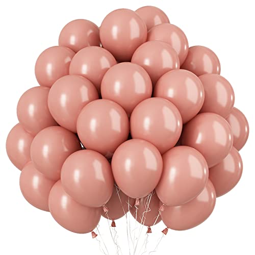 Mini Retro Rosa Luftballons, 100 Stück 5 Zoll Klein Rosa Ballons, Dusty Rosa Party Latexballons, Blush Helium Luftballons für Mädchen Geburtstag, Brautdusche, Hochzeit, Babyparty, Jubiläum Deko von AOLOA