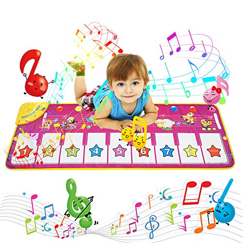MOZOOSON Spielzeug Piano Matte Tanzmatte Klaviertastatur Klaviermatte Musikmatten Touch Musical Teppich für Babys Kleinkind Jungen und Mädchen Geschenk 100 * 36 cm von MOZOOSON