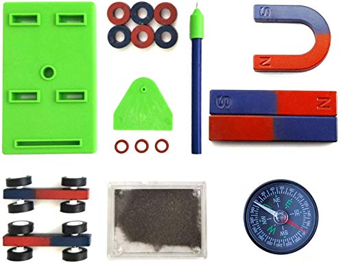 Labs Junior Science Magnet-Set für Bildung, Wissenschaft, Experimentierwerkzeuge, inkl. Stab/Ring/Hufeisen/Kompassmagnete von AOMAG