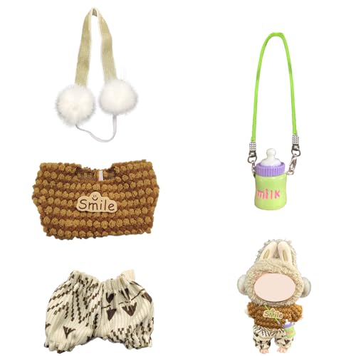 AOMAIGAD Kleidung für Labub Puppe, Labubu Plüsch Puppenkleidung, niedliche Labubu-Spielzeugkleidung, Labubu Puppenzubehör, Labubu Kleidung für 17 cm große Labubu Puppe (A-ohne Plüschspielzeug) von AOMAIGAD
