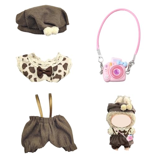 AOMAIGAD Kleidung für Labub Puppe, Labubu Plüsch Puppenkleidung, niedliche Labubu-Spielzeugkleidung, Labubu Puppenzubehör, Labubu Kleidung für 17 cm große Labubu Puppe (E-ohne Plüschspielzeug) von AOMAIGAD