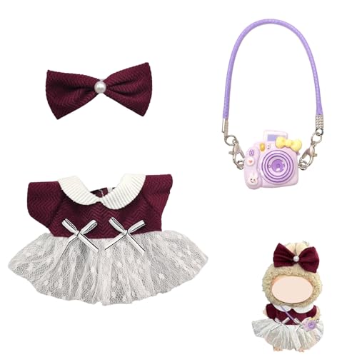 AOMAIGAD Kleidung für Labub Puppe, Labubu Plüsch Puppenkleidung, niedliche Labubu-Spielzeugkleidung, Labubu Puppenzubehör, Labubu Kleidung für 17 cm große Labubu Puppe (F-ohne Plüschspielzeug) von AOMAIGAD