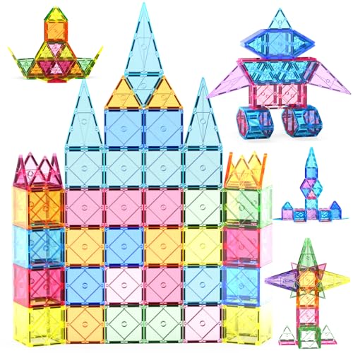AOMIKS 69-teiliges Magnetfliesen-3D-Bausteinset, durchsichtiges Konstruktions-Stapelspielzeug für Kinder, STEM-Magnetspielzeug für Mädchen und Jungen, Vorschullernen, Montessori-Sensorikspielzeug AOMIKS 69-teiliges Magnetfliesen-3D-Bausteinset, durchsichtiges Konstruktions-Stapelspielzeug für Kinder, STEM-Magnetspielzeug für Mädchen und Jungen, Vorschullernen, Montessori-Sensorikspielzeug von AOMIKS