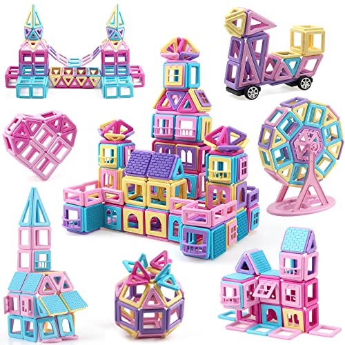 AOMIKS Magnetblöcke für Kinder, 173-teilige Mini-Magnetische Bausteine, Macaron-Farbe, 3D-Bausteine, inspirierendes Lernspielzeug für Mädchen und Jungen ab 3 Jahren, Geburtstagsgeschenk von AOMIKS