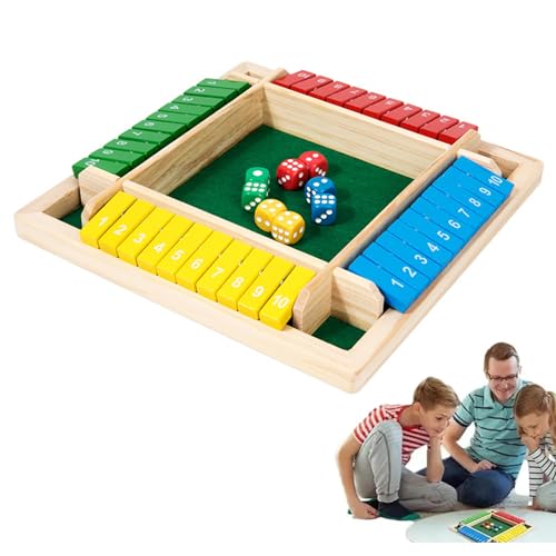 AOMiGT Würfelspiel Holz, Shut The Box Würfelspiel, Shut The Box Spiel 4 Spieler, Mathe Klappbrett Spiel mit 2 Würfel, Brettspiel aus Holz für Outdoor Aktivitäten, KTV, Reisen, Partys für Familie AOMiGT Würfelspiel Holz, Shut The Box Würfelspiel, Shut The Box Spiel 4 Spieler, Mathe Klappbrett Spiel mit 2 Würfel, Brettspiel aus Holz für Outdoor Aktivitäten, KTV, Reisen, Partys für Familie von AOMiGT