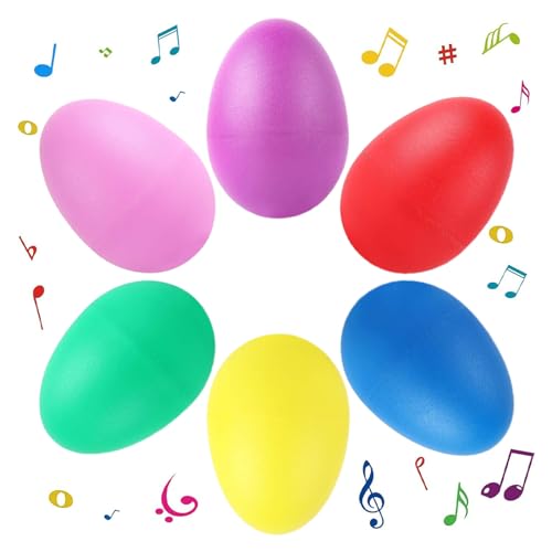 Egg Shaker, Musikinstrument Egg Shaker, 6 stück Eier Shaker Set, Musikinstrument Sand Ei, Musical Egg Shaker, Kompakte Egg Shaker im praktischen für Babys und Kleinkinder Spielgeräte von AOMiGT