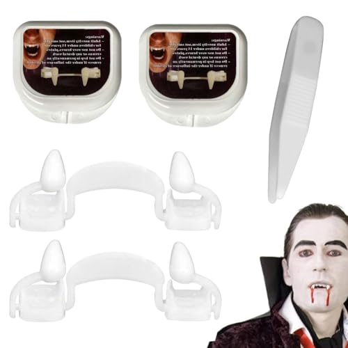Halloween Vampir Zähne, 2pcs Einziehbare Reißzähne, Wiederverwendbare Vampirzähne, Realistische Halloween Vampirzähne für Kinder Erwachsene, Scharfe Zähne für Cosplay Party Performance Requisiten Halloween Vampir Zähne, 2pcs Einziehbare Reißzähne, Wiederverwendbare Vampirzähne, Realistische Halloween Vampirzähne für Kinder Erwachsene, Scharfe Zähne für Cosplay Party Performance Requisiten von AOMiGT