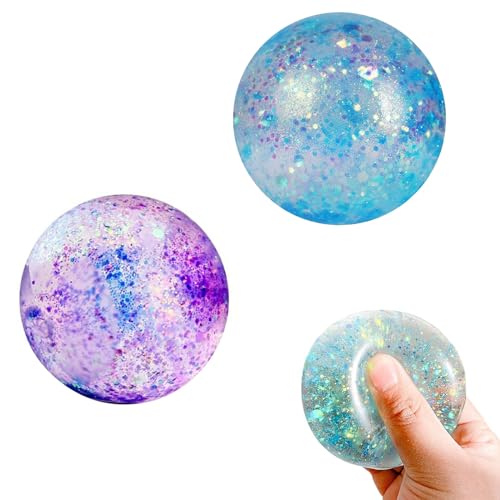 Stressbälle, Antistressball, 2 Stück Anti-Stressbälle zum Kneten, Aurora Anti Stress Squeeze Traubenbälle, Knautschball für Kinder und Erwachsene, Knetball für Hände Therapie (6cm,Zufällige Farbe) von AOMiGT