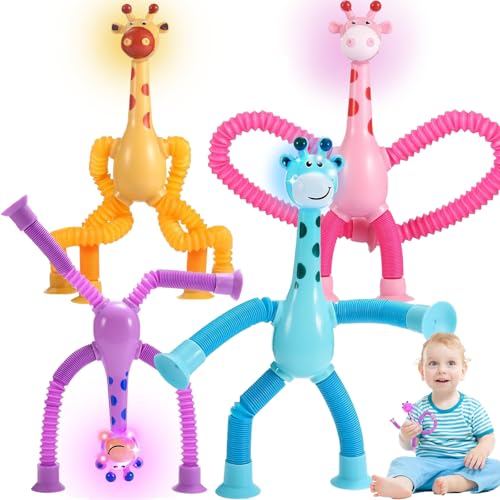 4 Stück Teleskop Giraffen Pop Tubes mit Saugnapf,Sensorisches Fidget Spielzeug für Kinder,Dehnbares Stressabbau Spielzeug,Lernspielzeug für Jungen & Mädchen ab 3 Jahre 4 Stück Teleskop Giraffen Pop Tubes mit Saugnapf,Sensorisches Fidget Spielzeug für Kinder,Dehnbares Stressabbau Spielzeug,Lernspielzeug für Jungen & Mädchen ab 3 Jahre von AONAT